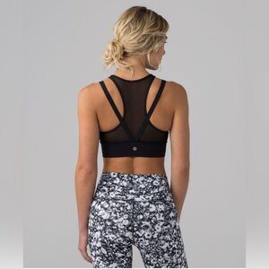 Lululemon Sun Setter Bra Size 6 Black Athletic Running Yoga Pilates Hiking